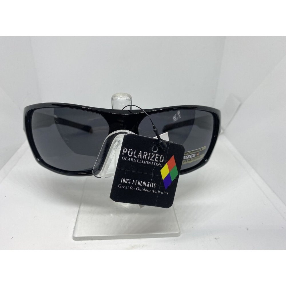 XLOOP SUNGLASSES Anti-Glare Shatterproof/ Polarized Wrap Gloss Black/Black Lens